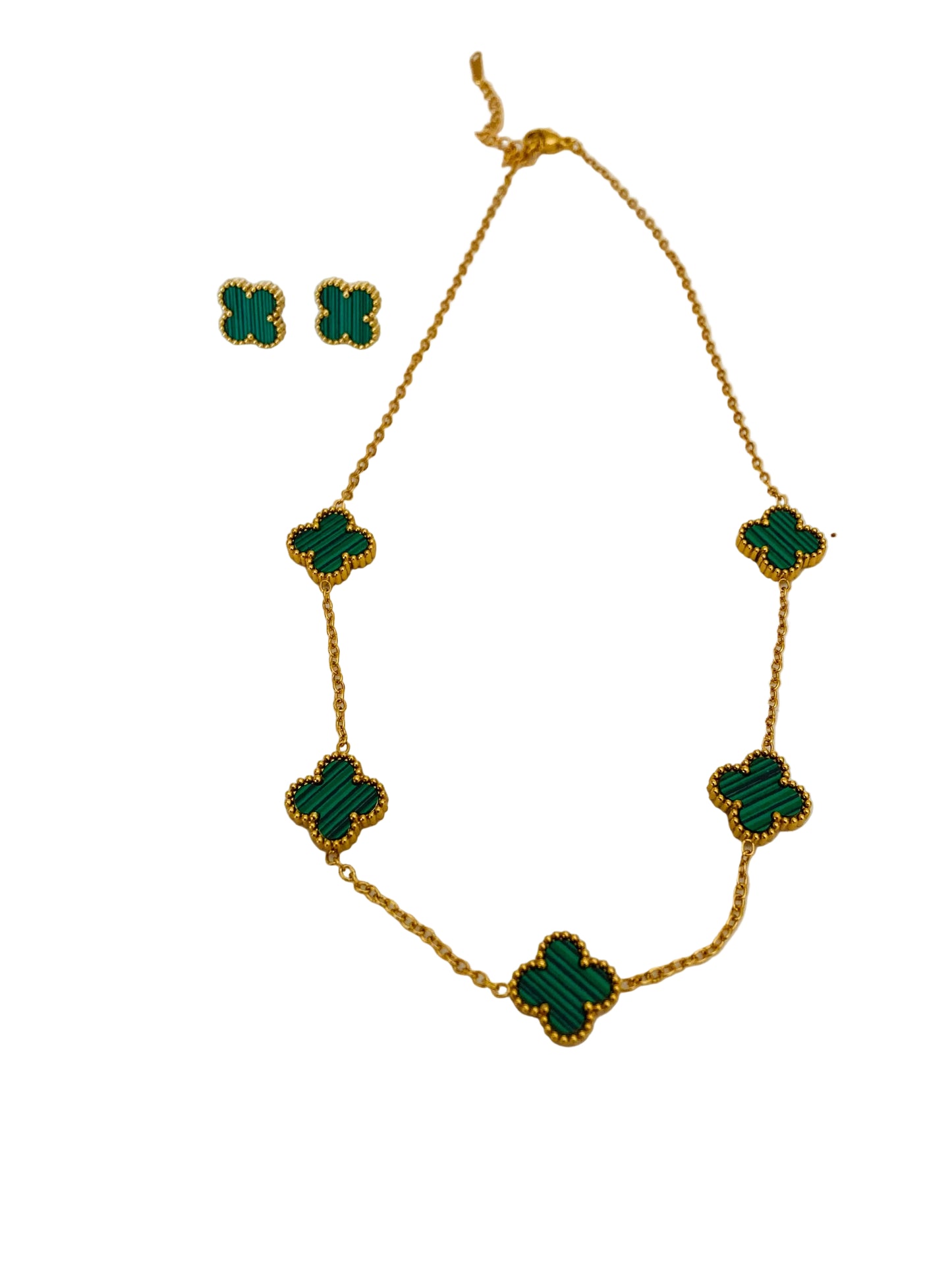 Arete y collar verde